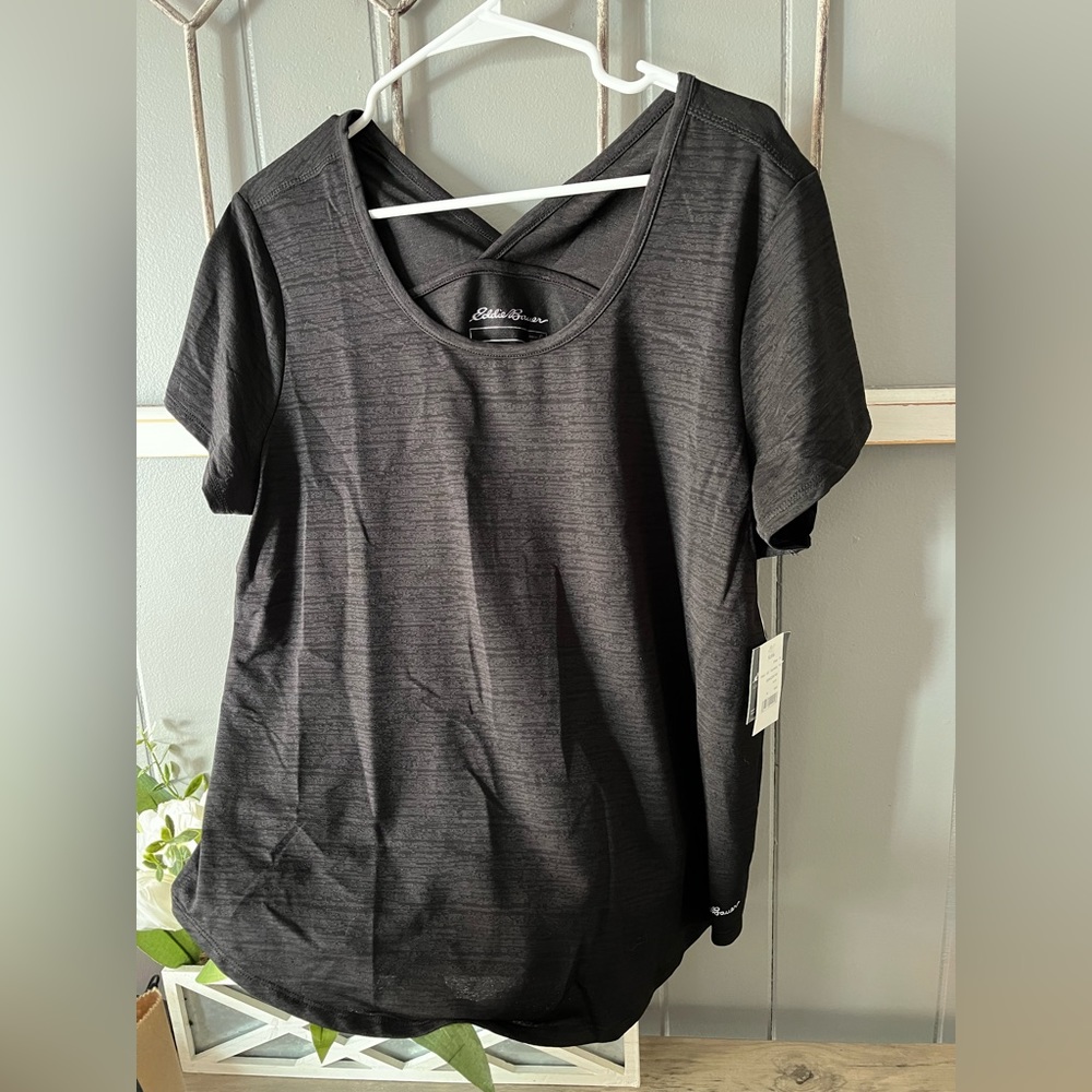 NWT Eddie Bauer wicking shirt, cross back design